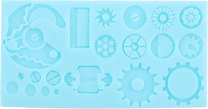 Steampunk Gear Fondant Silicone Mold for Cake Decorating Cupcake Topper Chocolate Candy Gum Paste Polymer Clay