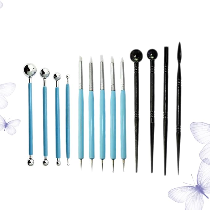 SHOWERORO 13pcs Fondant Sculpting Pen Set Cake Decorating Supplies Tools for Engraving Modeling and Trimming