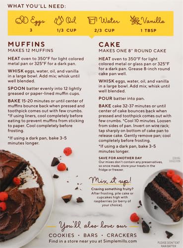 Simple Mills, Chocolate Muffin & Cake Almond Flour Mix, 11.2 Ounce (Pack of 2)