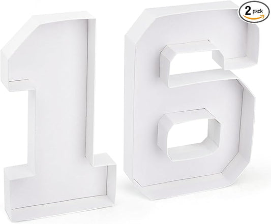 16 Set Cardboard Number for Charcuterie 10.2'' Fillable Tray Charcuterie Paper Box for 16th Birthday Anniversary Party Decorations Chocolate Candy Cupcake Container