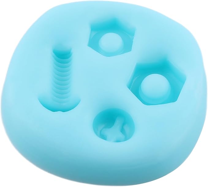 Screw Nut Silicone Molds Hand Tools Fondant Mold for Cake Decorating Cupcake Topper Chocolate Candy Gum Paste Polymer Clay