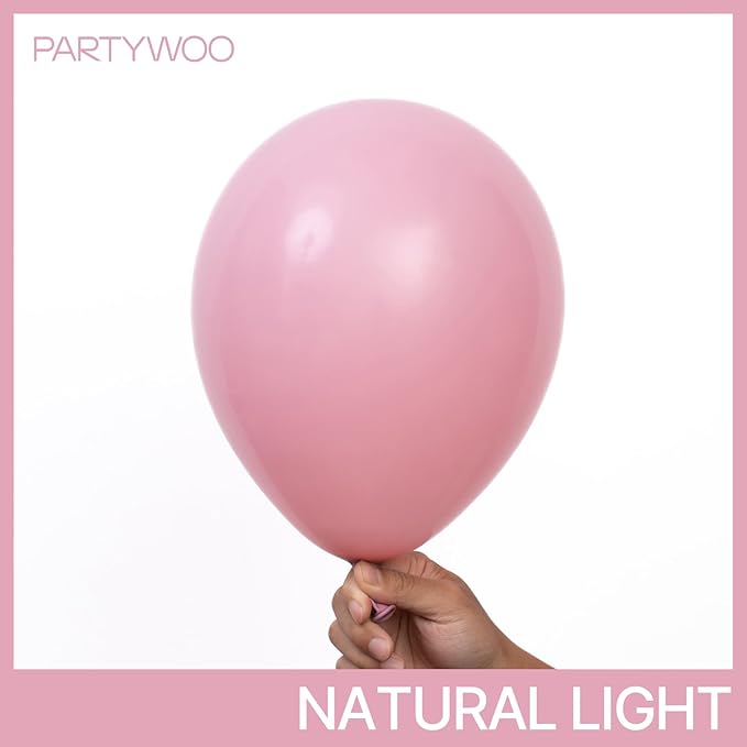 PartyWoo Mauve Balloons 100pcs Different Sizes of 18 12 10 5 Inch Dusty Pink Rose Boho Netural Balloon Arch Kit Garland for Baby Shower Bridal Shower Wedding Girl Birthday Party Decorations Pink-F30
