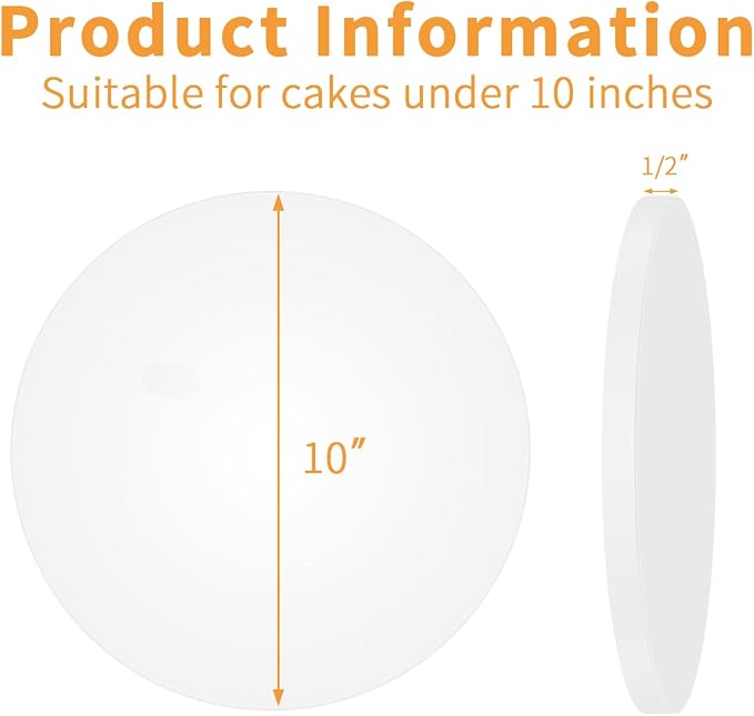 10 Packs Cake Boards 10 Inch Round - Sturdy 1/2" Thick Cake Drum, Cake Base Sturdy Multiple Layers of Corrugated Cardboard for Heavy or Multi Layer Cakes, Pastry, Display (10inch/10pcs)