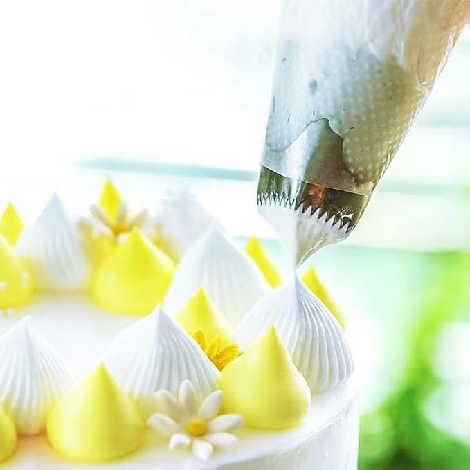 1pc Silver Stainless Steel Square Round Frosting Tips,Cake Decorating Tools,Cake Decorating Tips for Cupcakes Pastry Fondant Cakes Decorating，Icing and Piping Tips,Kitchen Utensils and Gadgets