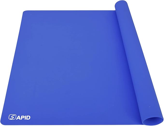 Sapid Extra Large Silicone Sheet for Crafts, Thick Silicone Jewelry Casting Mats, Nonstick Nonslip Silicon Mat for Epoxy Resin, Art Painting, Heat- Resistance Counter Mat (20"×27.9", Dark Blue)