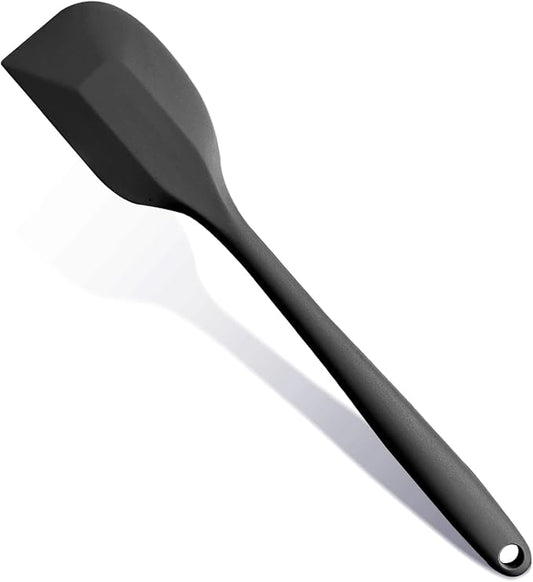 Black Rubber Spatula for Kitchen Use, 10.8In Silicone Spatulas for Cooking Heat Resistant, Flexible Small kitchen Spatula for Kitchen Nonstick Cookware