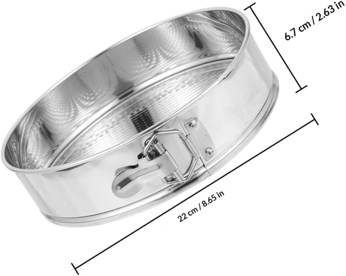 Milisten 9-inch Stainless Steel Springform Cake Pan, Leakproof round Cheesecake Mold with Removable Bottom, Household Baking Tool for Birthday and Holiday Desserts