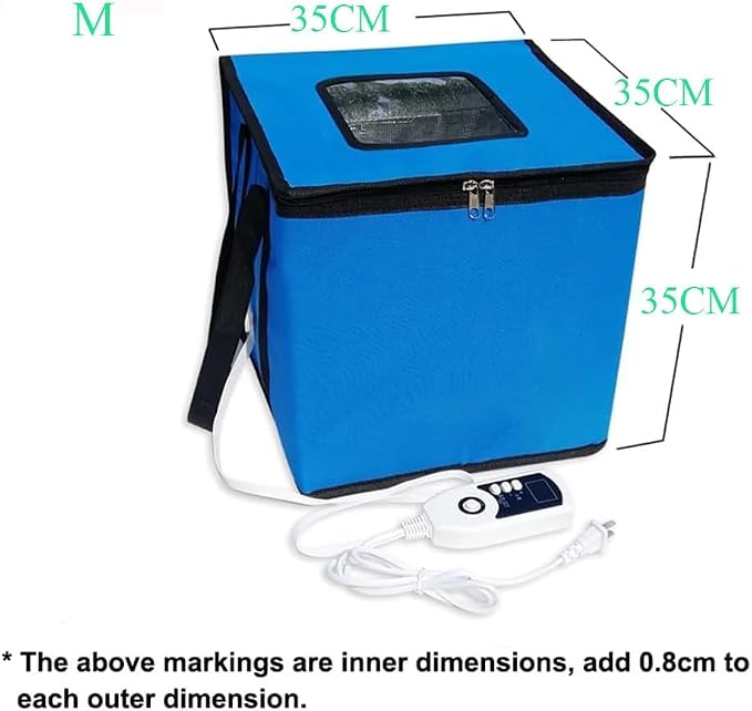 Foldable Bread Proofer, Dough Proofer Box, Dough Fermentation Box, 1-60°CTemperature Control, 96h Timer Setting, Proofing Containers, Sourdough Bread Making Tools for Making Yogurt Natto.(Blue,Medium)