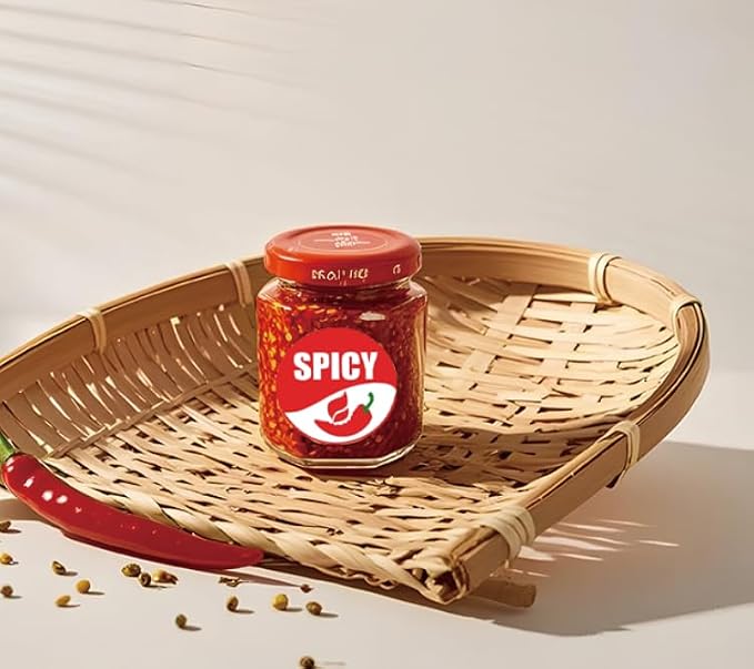 Spicy Stickers, 1.5 Inch Grocery Store Food Warning Spicy Labels Adhesive Stickers 500 Pcs