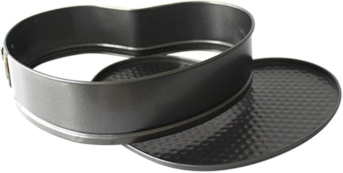 Nonstick Springform Pan with Removable Bottom 3 Pieces Cake Molds of Heart Leakproof Cheesecakes Pan Bakeware Set (3pcs Heart-18-20-22, black)