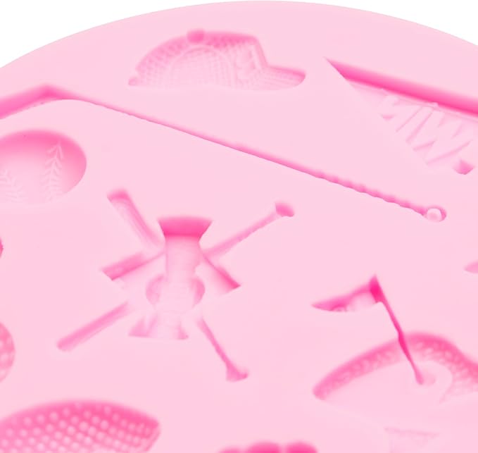 Baseball Silicone Molds 2 Pcs, Golf Balls Chocolate Candy Fondant Molds for Cake Decoration Candy Cupcake Topper Cake Polymer Clay Crafts Epoxy Resin