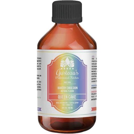 Gusteau's - Queen Cake Flavor Bakery Emulsion, 4 fl oz (100ml) Alcohol Free, Sugar Free, Kosher (Queen Cake)