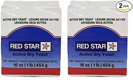 Red Star Active Dry Yeast 16 oz (1 pound) size (Pack of 2)