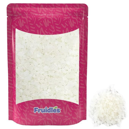 Fruidles Natural White Rock Sugar For Tea and Coffee, Clear Pure Cane Sugar Crystals, Dissolves Quickly, Resealable Bag (Half-Pound)