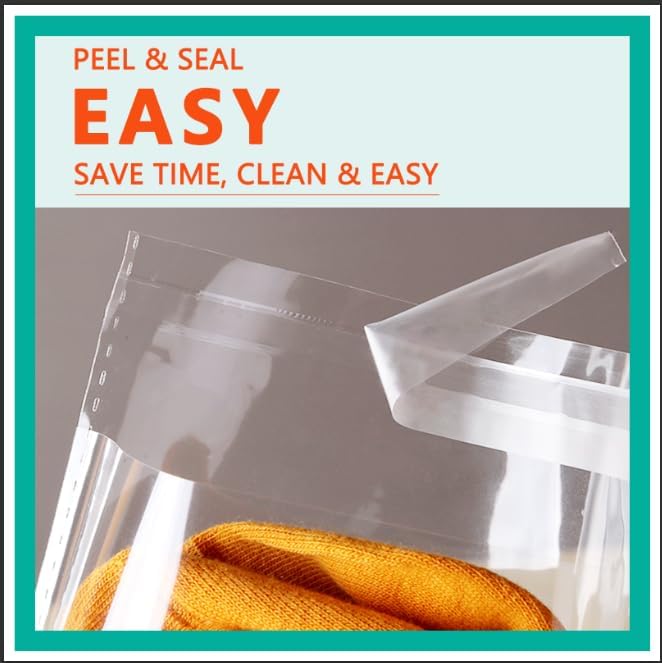 iMailer - 1000 Pcs - 8" x 10" Clear Plastic Cellophane Bags - Resealable Self Sealing Cello Bags for Artwork Cards & Envelopes, Photo, Prints, Candies