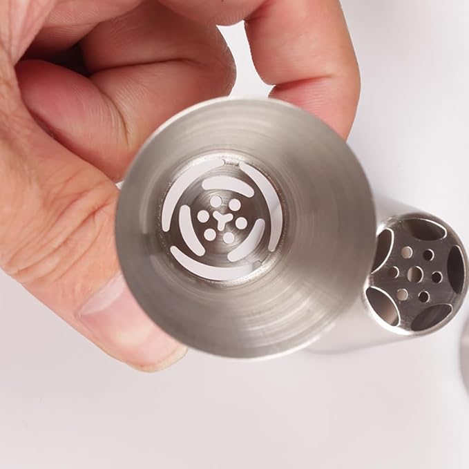 7 Pcs Stainless Steel Russian Piping Nozzles Flower Frosting Nozzles Rose Tulip Icing Piping Tips Cake Decorating Tools