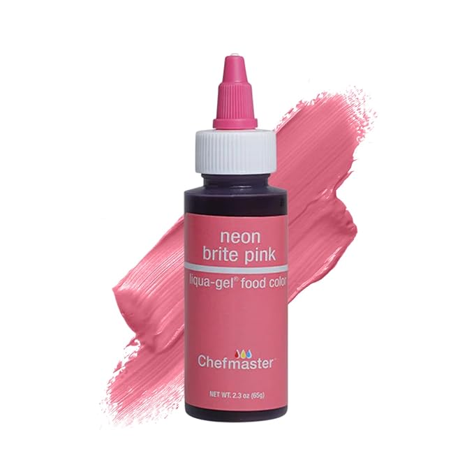 Chefmaster Neon Pink Liqua-Gel® Food Coloring | Vibrant Color | Professional-Grade Dye for Icing, Frosting, Fondant | Baking & Decorating | Fade-Resistant | Easy-to-Use | Made in USA | 2.3 oz
