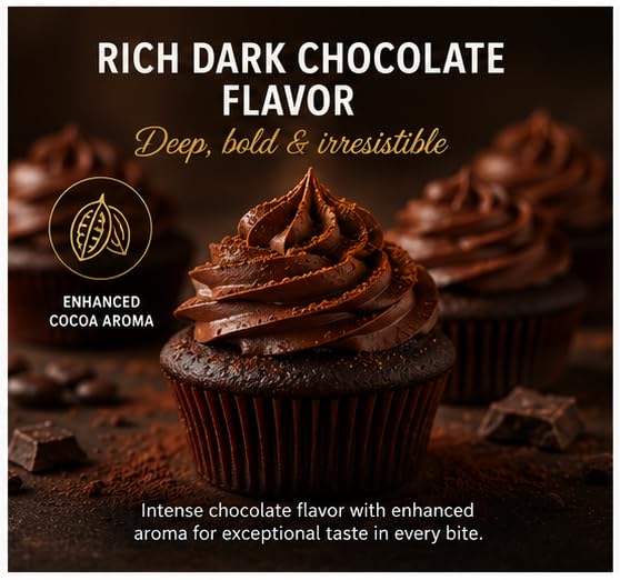 ifison Dutch Processed Cocoa Powder Unsweetened Espresso Dark Chocolate 1lb | Extra Fine French Cocoa, Enhanced Aroma, Perfect for Baking, Frostings, Hot Chocolates, Ice Creams, Smoothies - Gluten Free