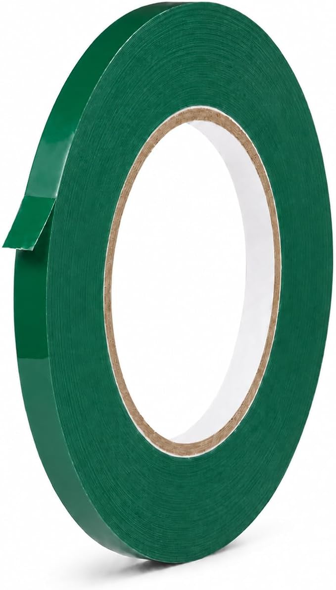 GGR Supplies UPVC-24BS Dark Green Poly Bag Sealing Tape, 3/8 Inch x 180 Yards, Bag Sealing Tape for Produce, Bakery, Candy, Food Packaging and Inventory Color Coding