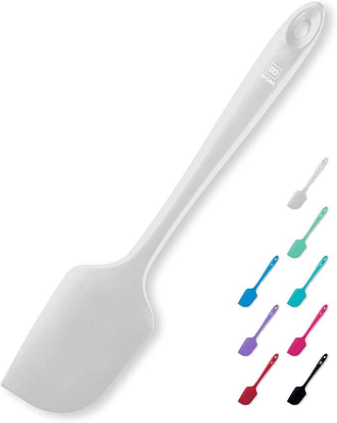 DI ORO Silicone Spatula - 600°F Heat-Resistant Rubber Kitchen Spatula for Baking, Scraping, & Mixing - BPA Free Nonstick Cookware Safe Flexible Utensil for Cooking - Seamless & Dishwasher Safe (Stone)