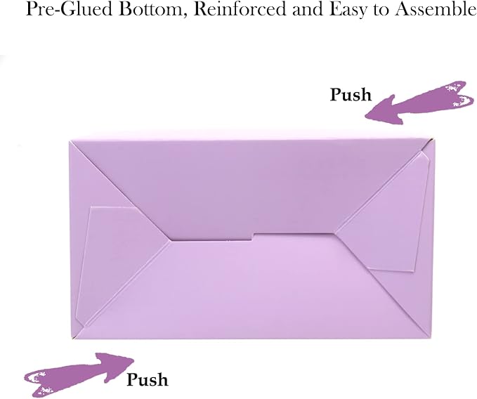 30Pcs Purple Party Favor Treat Boxes Goodie Paper Box with Handles | Gable Gift Boxes Perfect for Purple Birthday Party Baby Shower Decoration Supplies