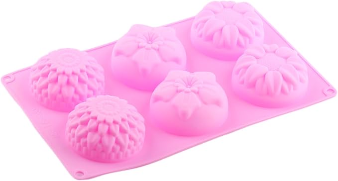 6 Cavity Flowers Shaped Silicone Chocolate Molds Sunflowers Daisy Mold For Chocolate Candy Set Of 2
