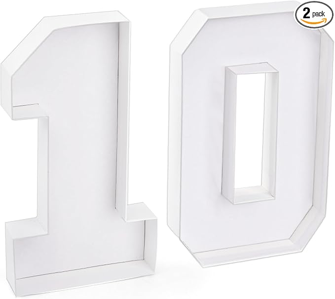 10 Set Cardboard Number for Charcuterie 10.2'' Fillable Tray Charcuterie Paper Box for 10th Birthday Anniversary Party Decorations Chocolate Candy Cupcake Container