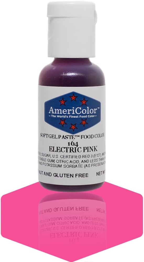AmeriColor, Electric Pink, .75 Ounce Bottle, Soft Gel Paste Food Color