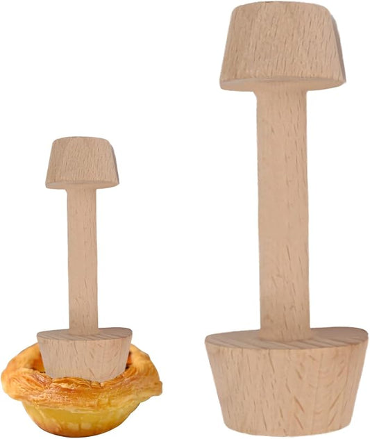 Wooden Tart Tamper,Double Side Pastry Dough Egg Tarts Pastry Tools DIY Cake Pastry Tools for Making Egg Tart, Pasta, Cheesecakes Dessert Kitchen Baking Tools (Model 3)