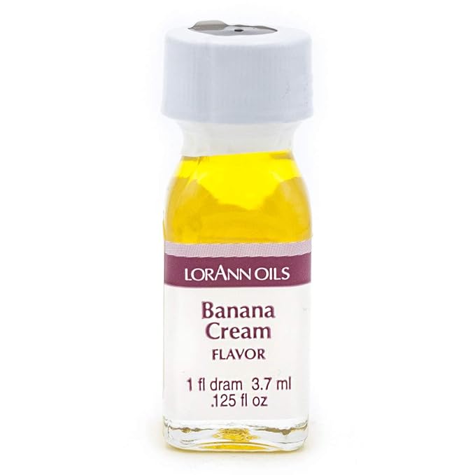 LorAnn Oils Super Strength Flavoring - Used For Candy Making, Flavoring, Baking, Hard Candy, & Flavor Oils - Bold, Natural Flavors 4X Stronger Than Extracts - Banana Cream, Pack of 2, 0.125 fl oz