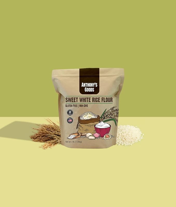 Anthony's Sweet White Rice Flour, 3 lb, Glutinous Rice Flour, Gluten Free, Non GMO, Product of the USA
