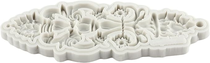 Baroque Style Curlicues Scroll Lace Silicone Fondant Molds Relief Flower Mold Filigree Mold For Cake Decorating Cupcake Topper Candy Chocolate Gum Paste Polymer Clay