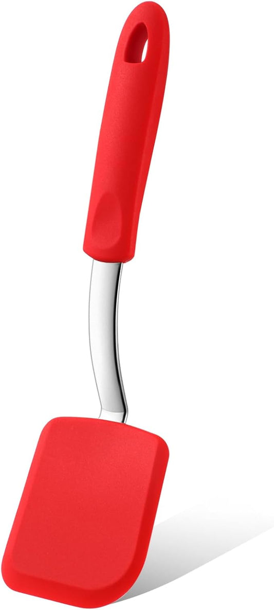 Small Silicone Spatula Flexible Silicone Cookie Spatula Heat Resistant Small Pancake Turner for Kitchen Use Nonstick Cookware No Scratch Cooking Flipper for Egg Pancake