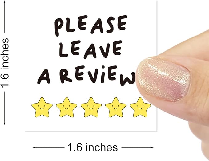 Wailozco Please Leave A Review Stickers,Funny Star Review Sticker for Mailing Envelopes Small Business Shipping Package 500 Labels Per Roll