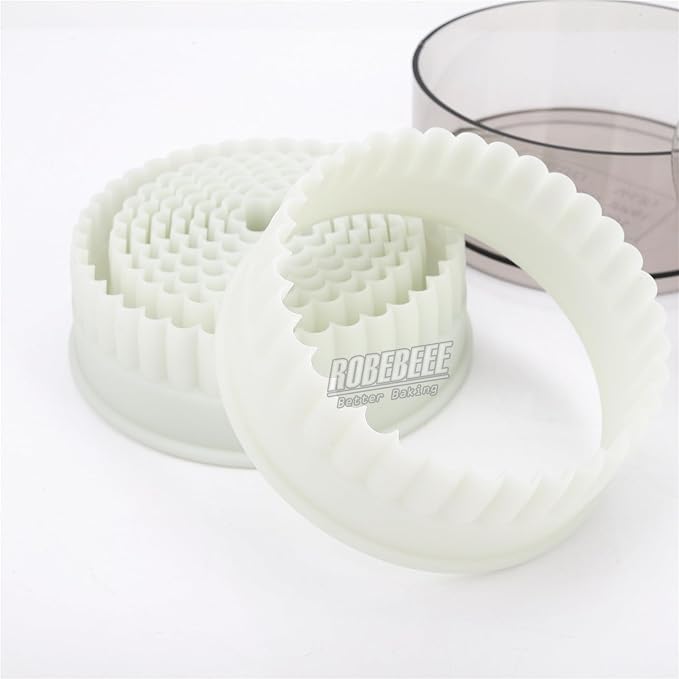 Multi-Shape Nylon Cookie Molds Round Square Star Plastic Geometry Biscuit Cutter Dough Mousse Bread Slicer DIY Bakery Utensils (Fluted Round)