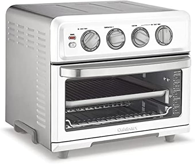 Cuisinart TOA-70W AirFryer Toaster Oven with Grill White Bundle with Deco Chef Pair of Red Heat Resistant Oven Mitt
