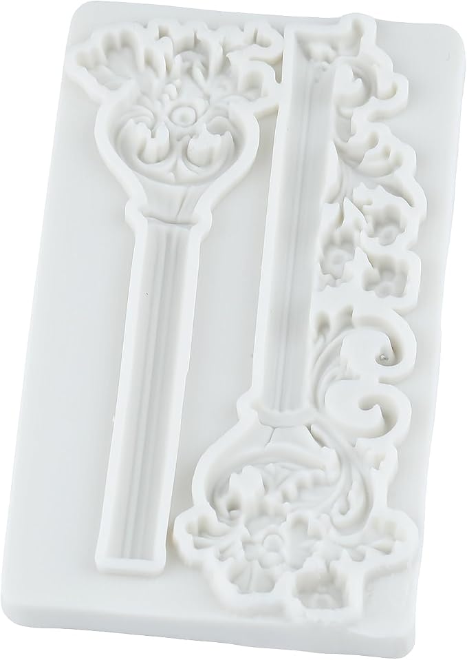 Roman Column Silicone Fondant Mold Baroque Relief Flower Pillars Molds for Cake Decorating Chocolate Cupcake Topper Candy Polymer Clay Gum Paste