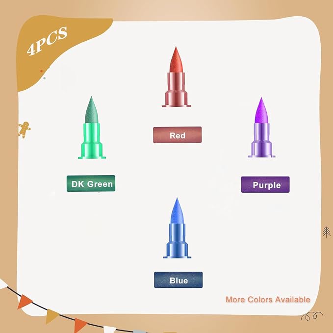 ZJSJSP Edible Metallic Markers Food Coloring Pens Fine and Thick Tip Food Upgrade Gold Shimmering Pens for Cookies Cakes Baking Decorating Drawing（4PCS) (Red,Blue,Dark Green,Purple, 4PCS)