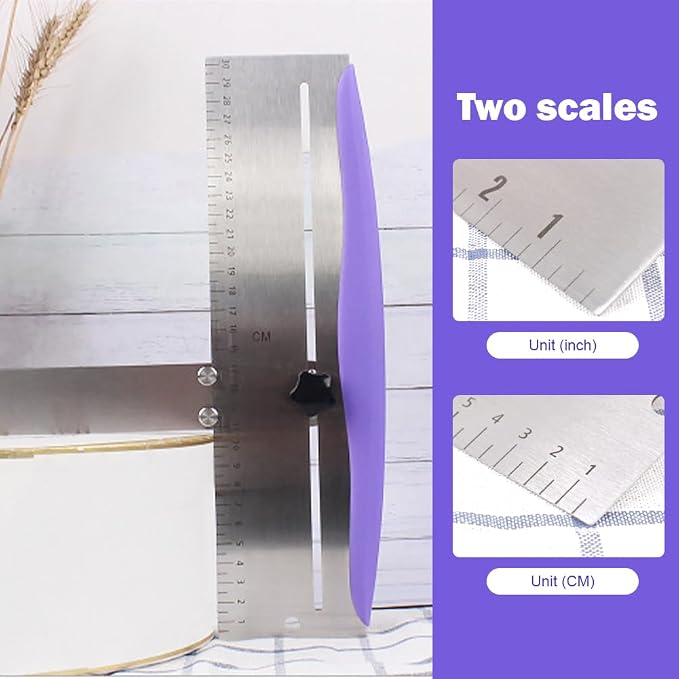 12 Inch Stainless Steel Cake Scraper, Cake Scraper Smoother Leveler and Smoother, Icing Spatula, cake leveler adjustable Kitchen Spatula for Mousse, Cheese, Cream Cake, 30.5 * 9cm