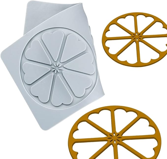 TUKE 3D Leaves Silicone Molds Flower Cake Fondant Mat Bee Leaf Pastry Moulds Rose Impression Chocolate Hollow Lace Mold (Sector_8.92x4.6x0.12inch_A)