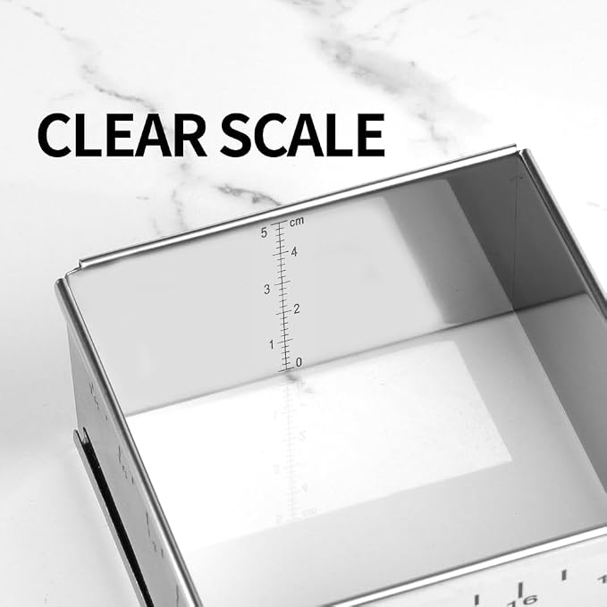Stainless Steel Extensible Cake Ring Detachable Square Cake Mold Mousse Ring Nonstick Cheesecake Mould for Baking - 4 x 4 in