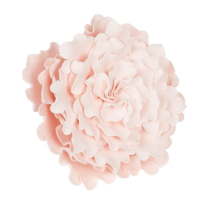 O'Creme Gumpaste Ruffled Peony 5 Inch Pastel Pink - Edible Flower for Cake Decorating - Sugar Paste Flower Decoration for Cakes, Cupcake Toppers - Birthday Party, Wedding, Valentines Day, Shower