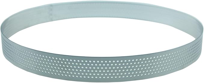 Keewah Round Perforated Tart Ring, 9", Stainless Steel