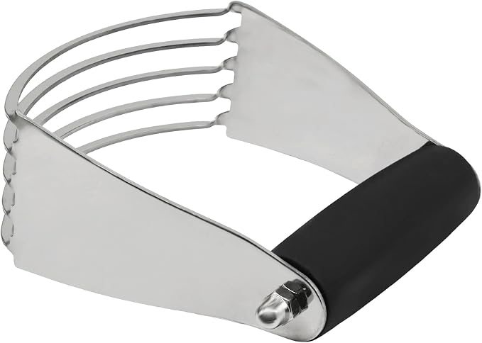 Pastry Shortening Blender Cutter,Stainless Steel Dough Masher for Butter Biscuit,Baking Kneading Dough for Flakier and Fluffier Pie Crusts/Almond(Black)
