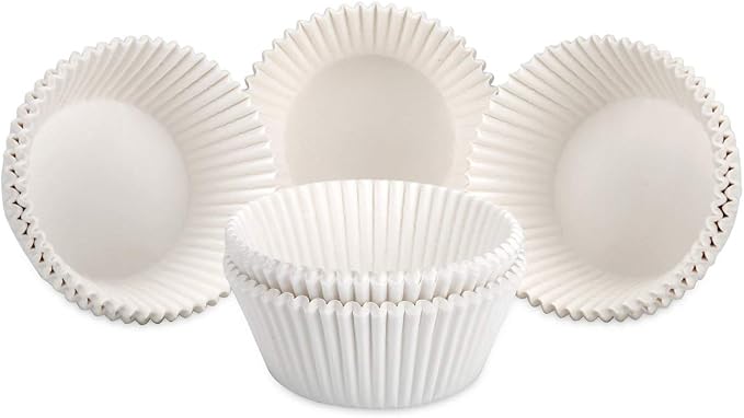Gifbera White Cupcake Liners Standard Muffin Cups 400-Count, Unbleached Greaseproof Paper, No Smell