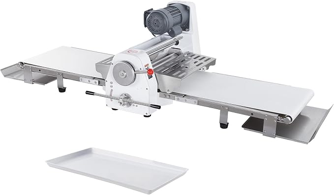 VEVOR Commercial Dough Sheeter Machine, 19.7-Inch Reversible Puff Pastry Sheeter and Fondant Roller, Electric Dough Roller 0-1.4" Adjustable Thickness, Folding Dough Sheeter for Bakeries, Pastries