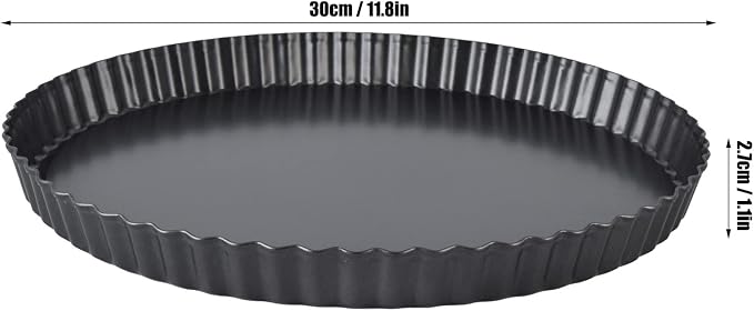 Tart Pan, 12 Inch Nonstick Deep Baking Dish Pie Plate with Removable Bottom Round Nonstick Quiche Pan, Heavy Duty Fluted Side for Pies, Mousse Cakes, Dessert Baking
