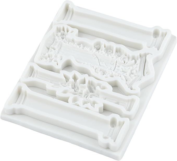 European Vintage Roman Column Silicone Mold Baroque Relief Pattern Pillar Fondant Molds for Cake Decorating Cupcake Topper Candy Polymer Clay Chocolate Gum Paste
