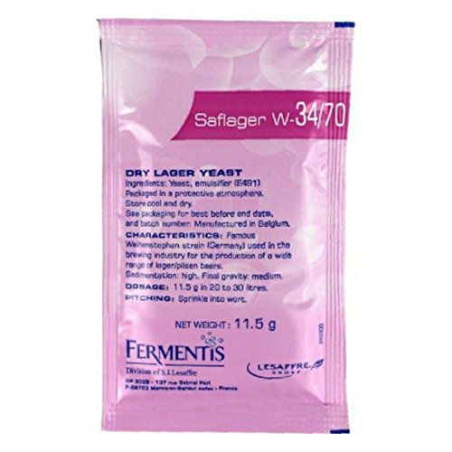 5x Fermentis Saflager W34/70 Beer Yeast lager and pilsner ales 11.5g 10-15L