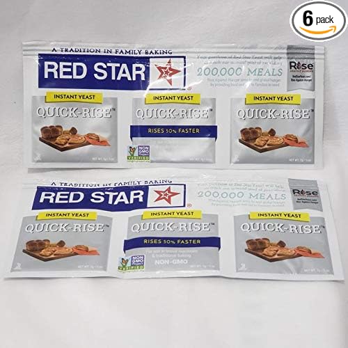 Red Star Instant Quick Rise Yeast ( 2 Pack--6 Packets Total) -1/4 oz Each